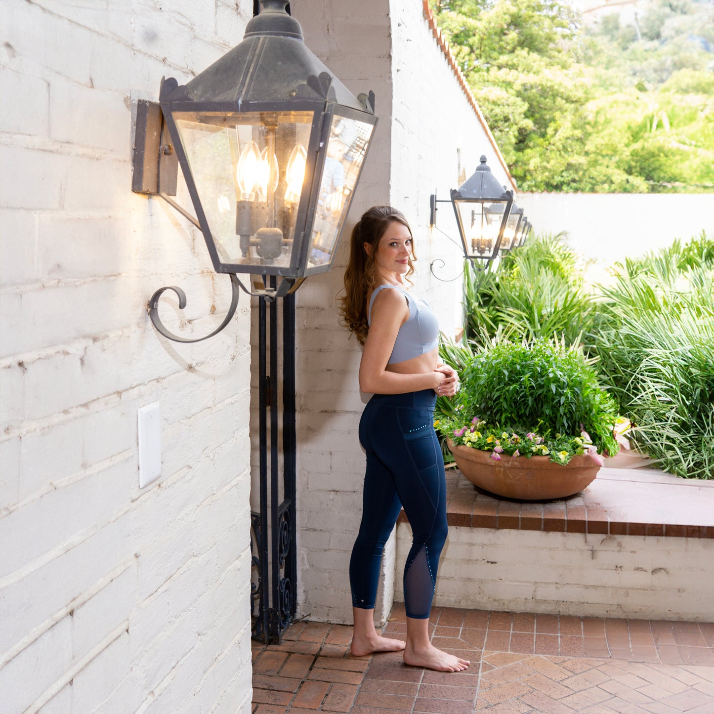"Hera" Light Blue and Teal Sports Bra and Yoga Pants